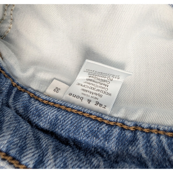 Rag & Bone Lori Mid Rise Crop Jeans Womens 32 Featherweight Wide Leg Relaxed - Picture 5 of 9